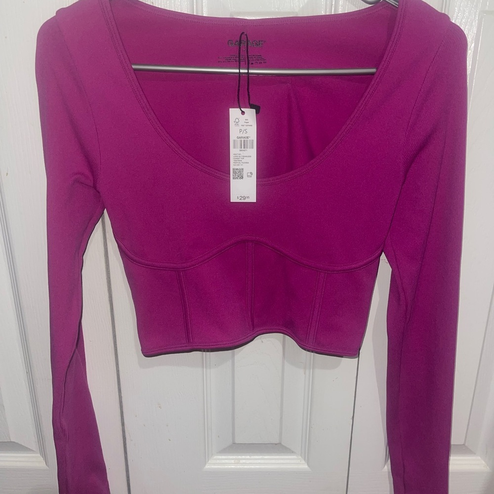 Forever 21 Women's Magenta Long Sleeve Top